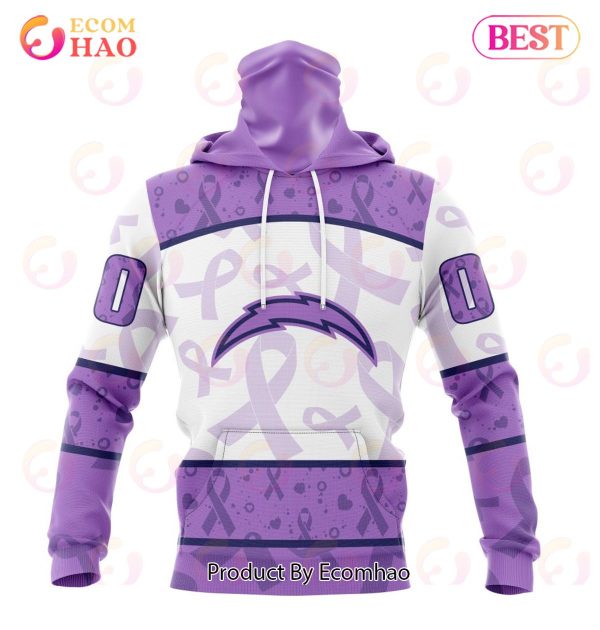 NFL Los Angeles Chargers Special Lavender Fight Cancer 3D Hoodie