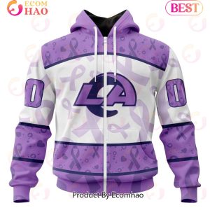 NFL Los Angeles Rams Special Lavender Fight Cancer 3D Hoodie