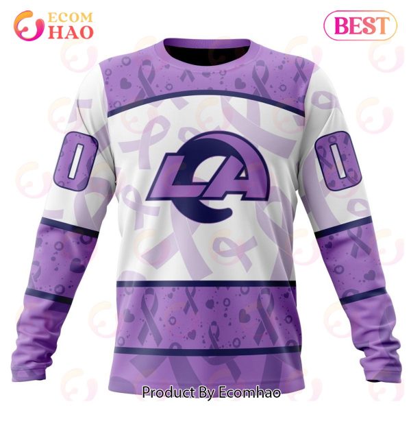 NFL Los Angeles Rams Special Lavender Fight Cancer 3D Hoodie