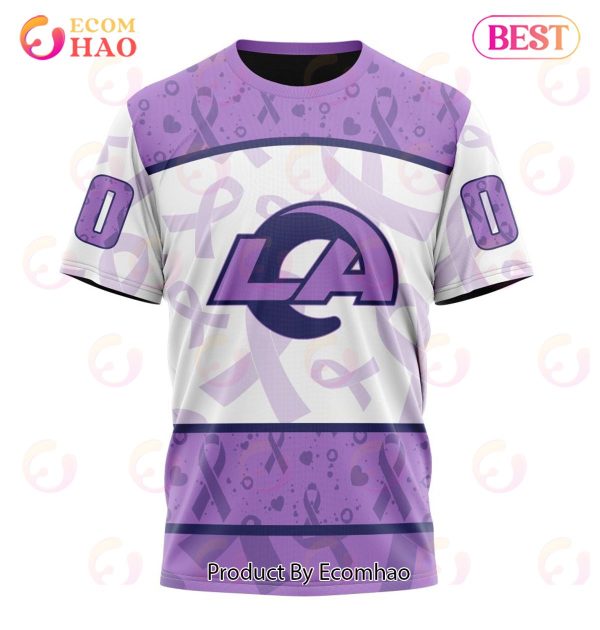 NFL Los Angeles Rams Special Lavender Fight Cancer 3D Hoodie