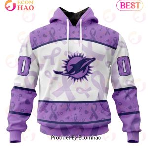 NFL Miami Dolphins Special Lavender Fight Cancer 3D Hoodie