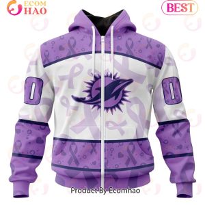 NFL Miami Dolphins Special Lavender Fight Cancer 3D Hoodie