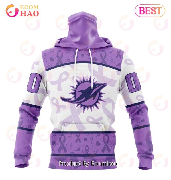 NFL Miami Dolphins Special Lavender Fight Cancer 3D Hoodie