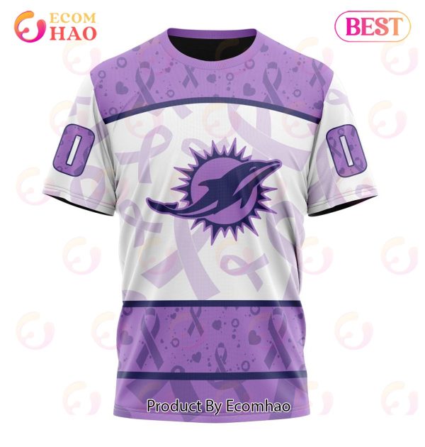 NFL Miami Dolphins Special Lavender Fight Cancer 3D Hoodie