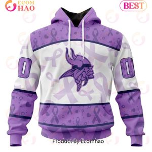 NFL Minnesota Vikings Special Lavender Fight Cancer 3D Hoodie