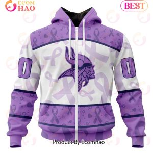 NFL Minnesota Vikings Special Lavender Fight Cancer 3D Hoodie