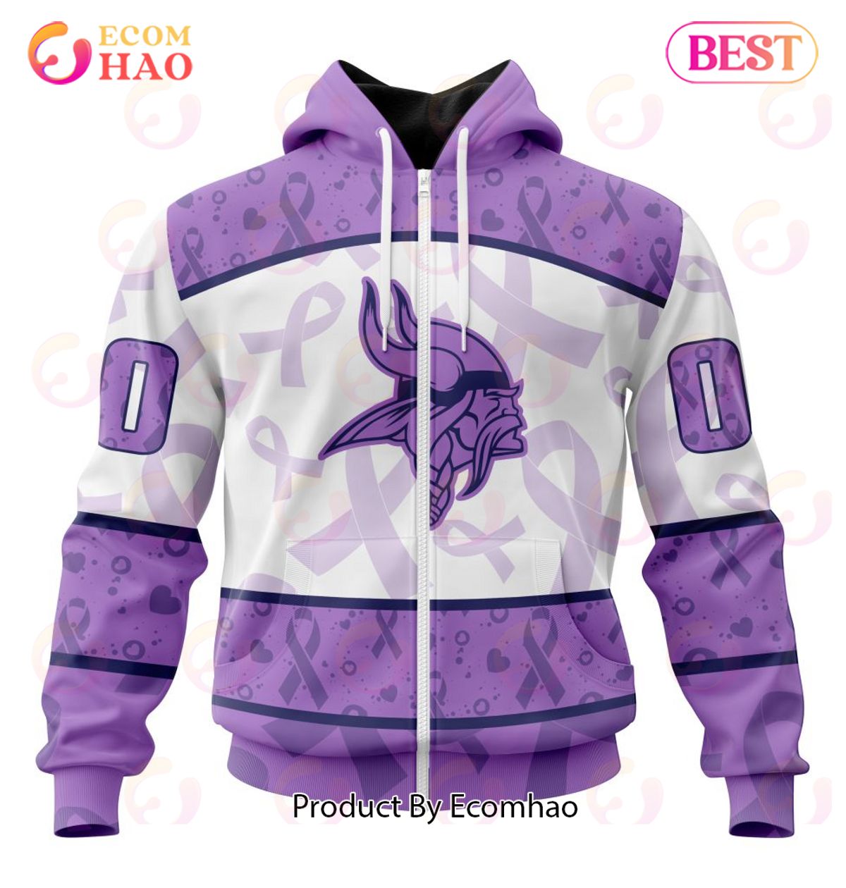 NFL Minnesota Vikings Special Lavender Fight Cancer 3D Hoodie