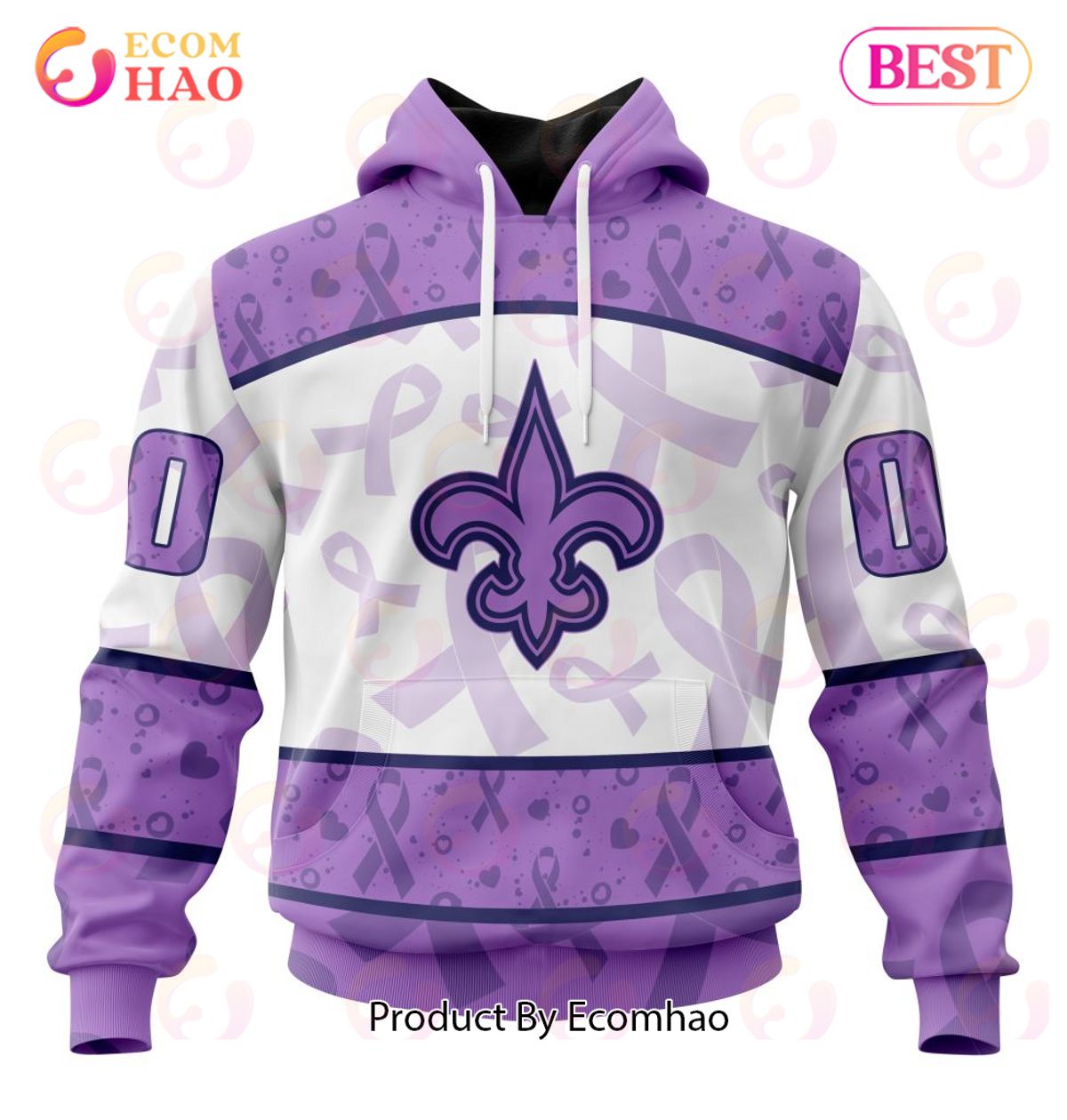 NFL New Orleans Saints Special Lavender Fight Cancer 3D Hoodie