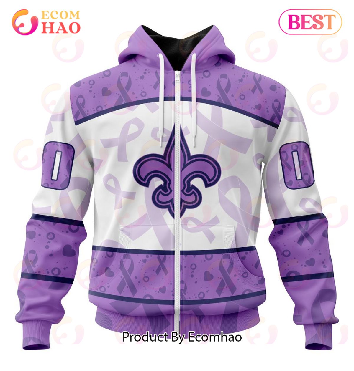 NFL New Orleans Saints Special Lavender Fight Cancer 3D Hoodie