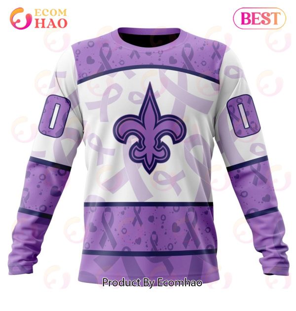 NFL New Orleans Saints Special Lavender Fight Cancer 3D Hoodie