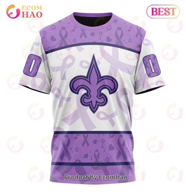 NFL New Orleans Saints Special Lavender Fight Cancer 3D Hoodie