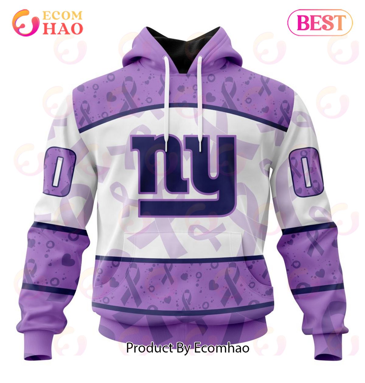 NFL New York Giants Special Lavender Fight Cancer 3D Hoodie