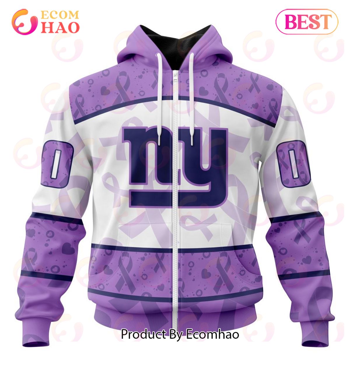 NFL New York Giants Special Lavender Fight Cancer 3D Hoodie