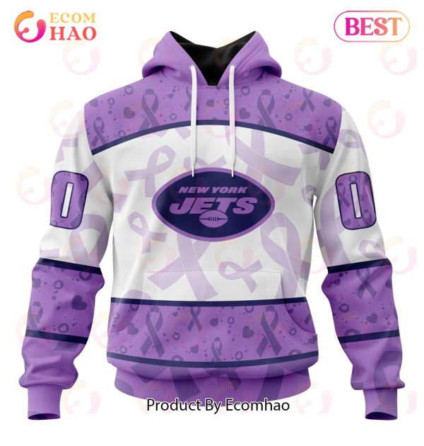 NFL New York Jets Special Lavender Fight Cancer 3D Hoodie