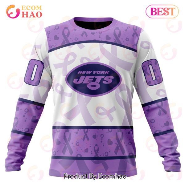 NFL New York Jets Special Lavender Fight Cancer 3D Hoodie