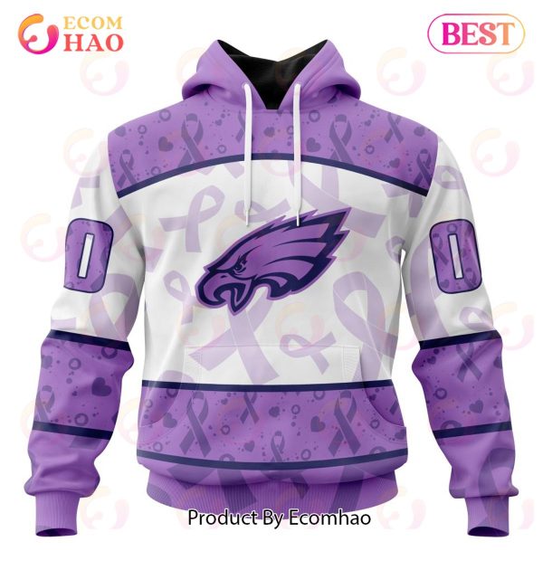 NFL Philadelphia Eagles Special Lavender Fight Cancer 3D Hoodie