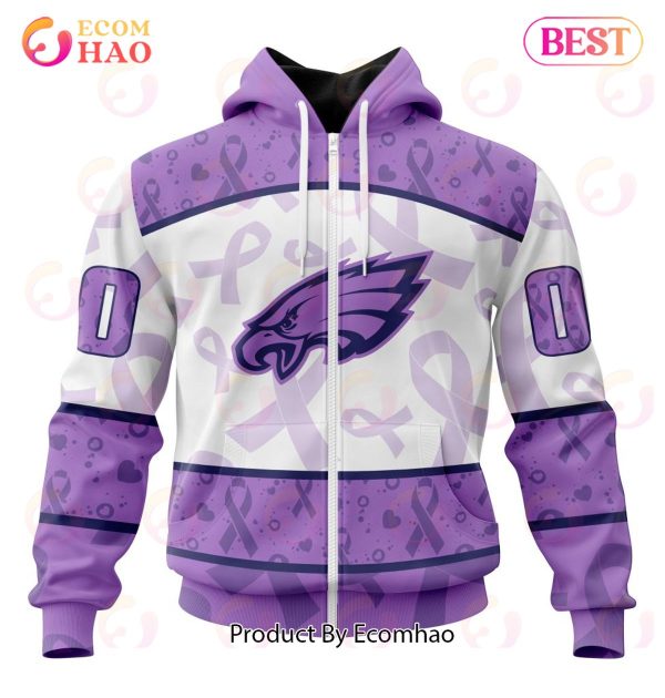 NFL Philadelphia Eagles Special Lavender Fight Cancer 3D Hoodie