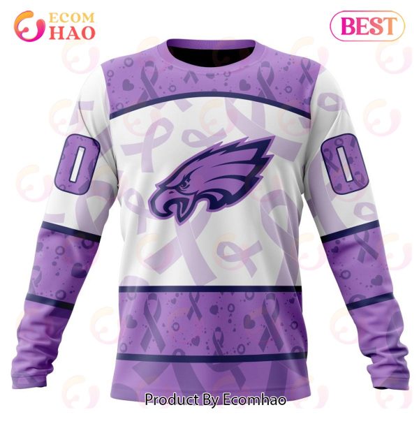 NFL Philadelphia Eagles Special Lavender Fight Cancer 3D Hoodie