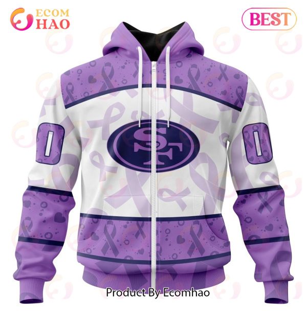 NFL San Francisco 49ers Special Lavender Fight Cancer 3D Hoodie