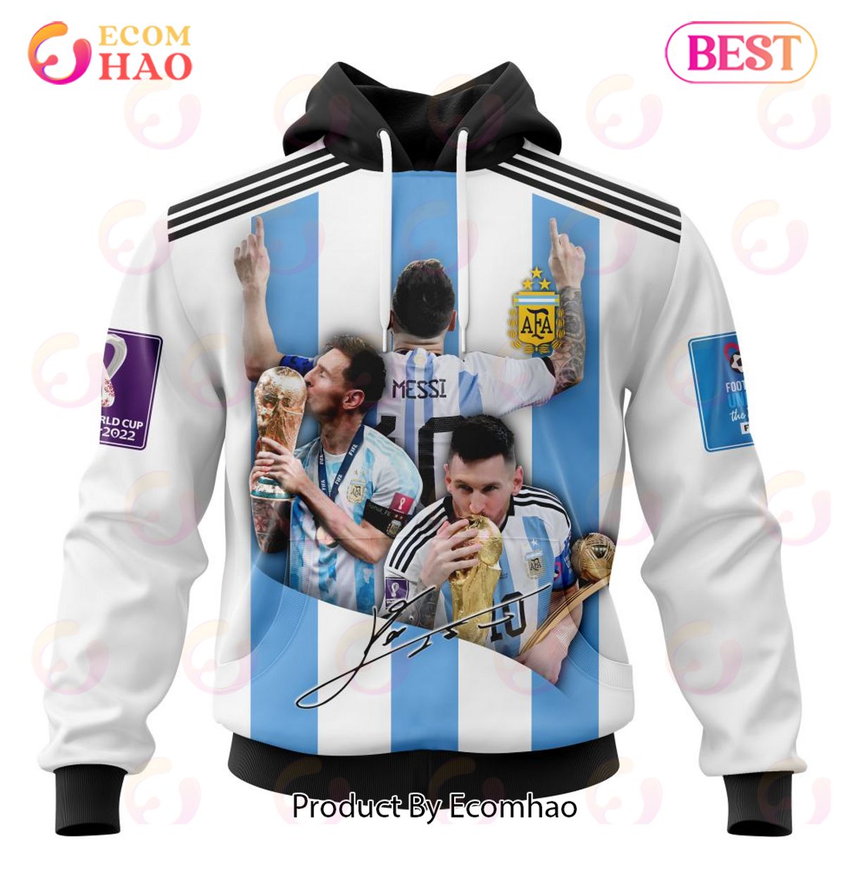 Argentina Special Kits Lionel Messi Won His First World Cup 2022 3D Hoodie