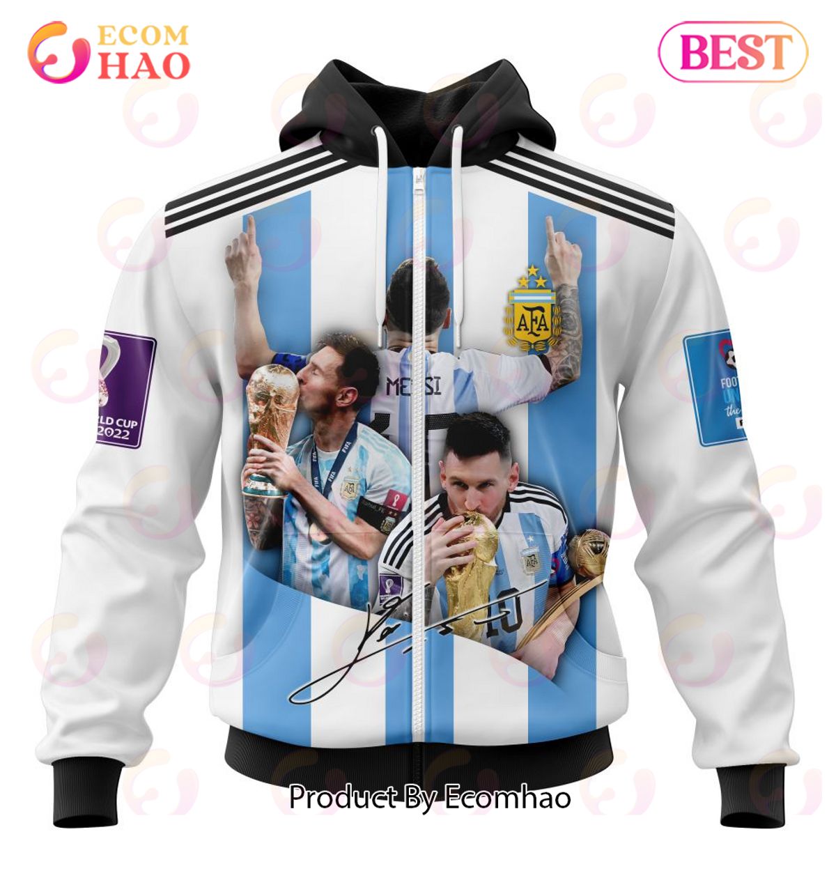 Argentina Special Kits Lionel Messi Won His First World Cup 2022 3D Hoodie