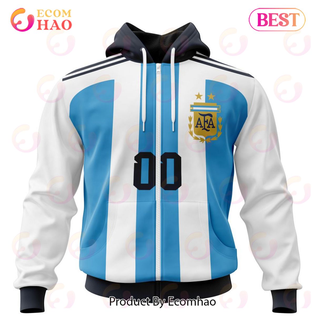 Argentina World Cup 2022 Home Kits 3D Hoodie