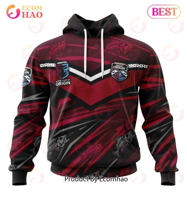 Fish Of Origin QLD Maroons Kits 3D Hoodie