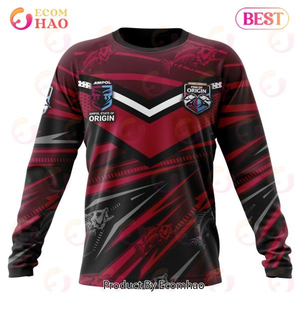 Fish Of Origin QLD Maroons Kits 3D Hoodie