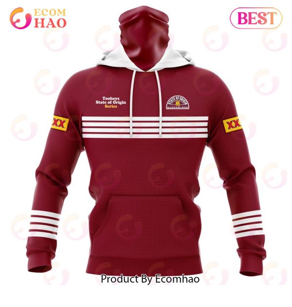 QLD Maroons 1991 Classic Kits 3D Hoodie