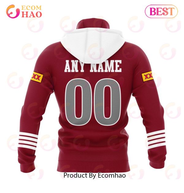 QLD Maroons 1991 Classic Kits 3D Hoodie