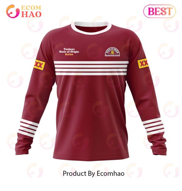 QLD Maroons 1991 Classic Kits 3D Hoodie