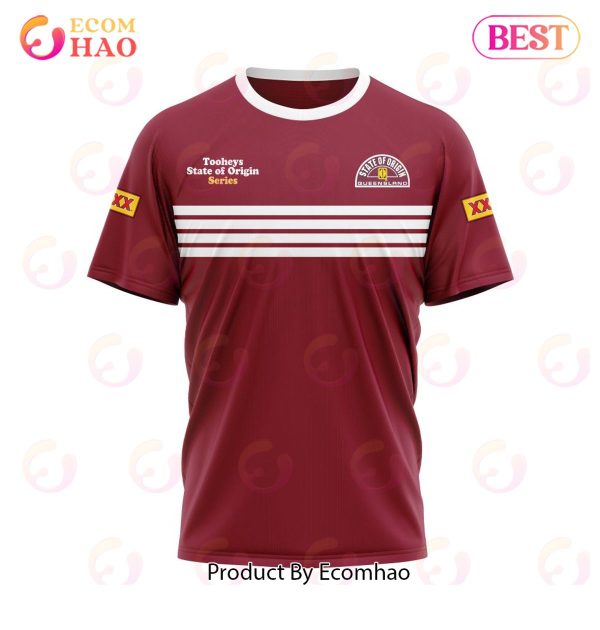 QLD Maroons 1991 Classic Kits 3D Hoodie