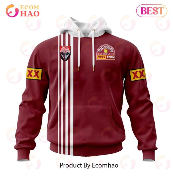 QLD Maroons 1998 Retro Kits 3D Hoodie