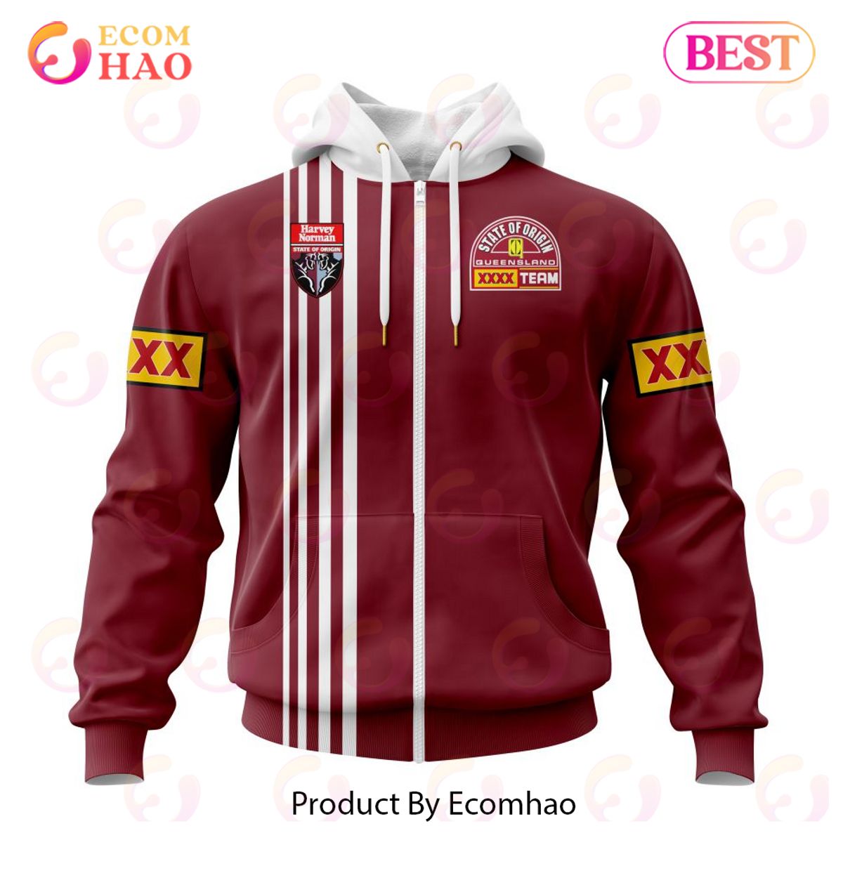 QLD Maroons 1998 Retro Kits 3D Hoodie