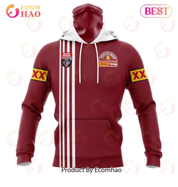 QLD Maroons 1998 Retro Kits 3D Hoodie