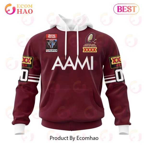 QLD Maroons 2006 Retro Kits 3D Hoodie