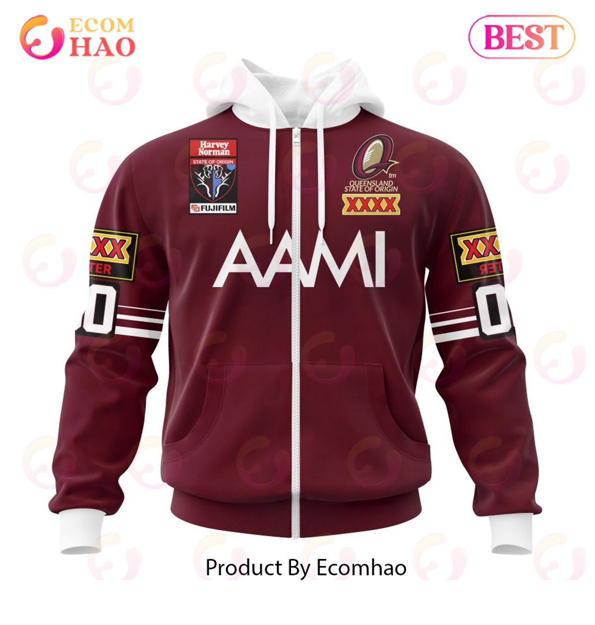 QLD Maroons 2006 Retro Kits 3D Hoodie