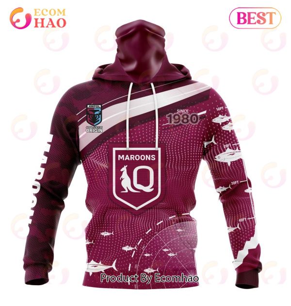 QLD Maroons Fishing Kits 2022 3D Hoodie