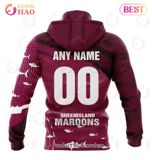 QLD Maroons Fishing Kits 2022 3D Hoodie