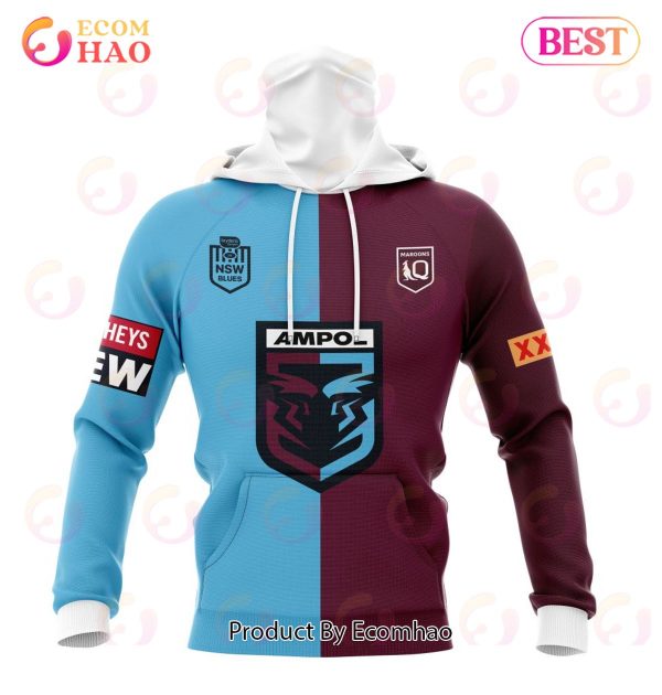 QLD Maroons Mix NSW Blues Kits ST2201 3D Hoodie