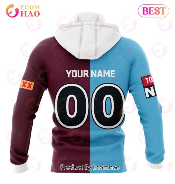 QLD Maroons Mix NSW Blues Kits ST2201 3D Hoodie