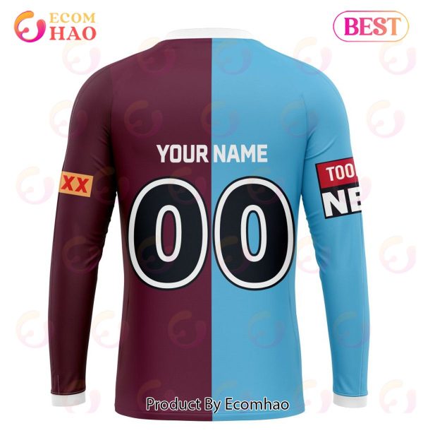 QLD Maroons Mix NSW Blues Kits ST2201 3D Hoodie