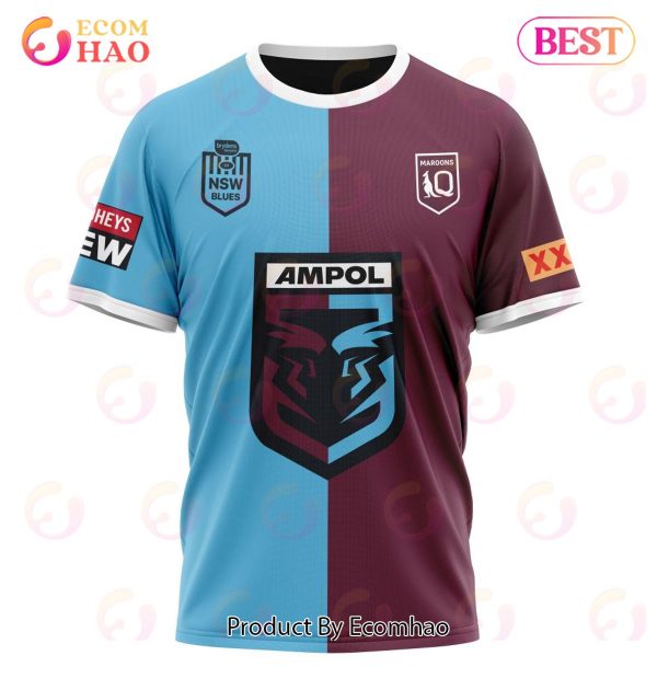 QLD Maroons Mix NSW Blues Kits ST2201 3D Hoodie