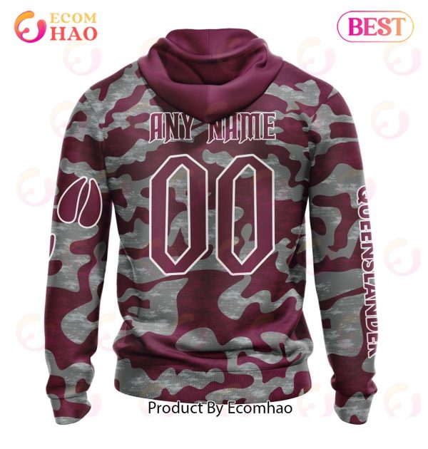QLD Maroons Special Camo Deer Hunting ST2204 3D Hoodie