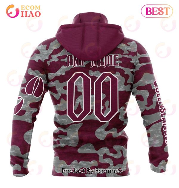 QLD Maroons Special Camo Deer Hunting ST2204 3D Hoodie