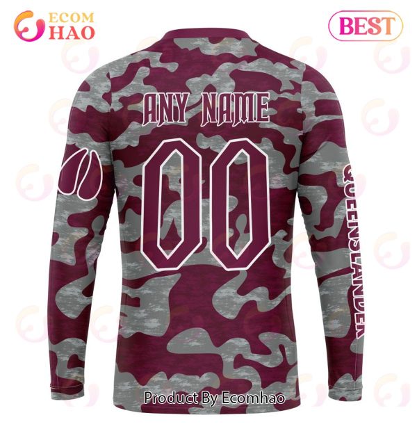 QLD Maroons Special Camo Deer Hunting ST2204 3D Hoodie