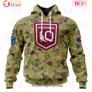 QLD Maroons Special Military Camo Kits ST2201 3D Hoodie