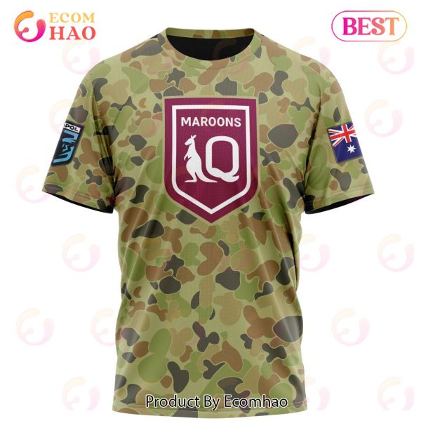 QLD Maroons Special Military Camo Kits ST2201 3D Hoodie