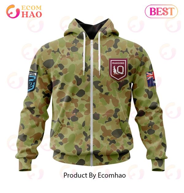 QLD Maroons Special Military Camo Kits ST2202 3D Hoodie