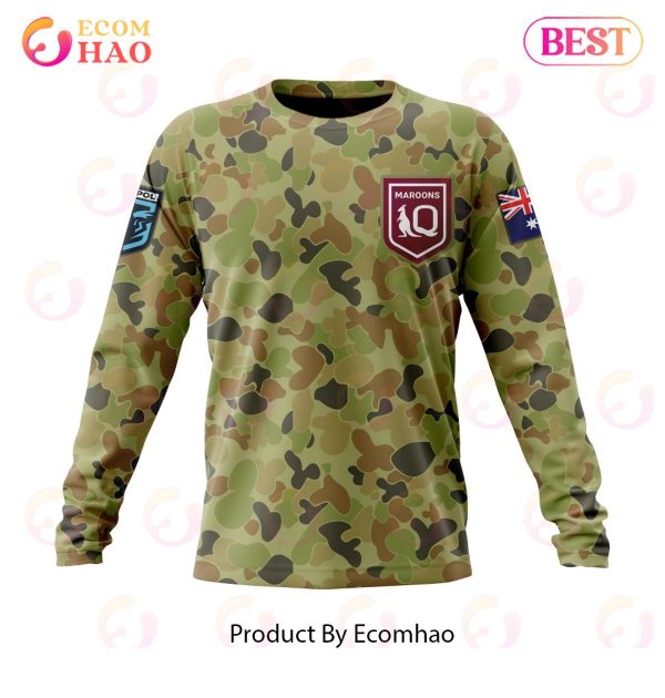 QLD Maroons Special Military Camo Kits ST2202 3D Hoodie